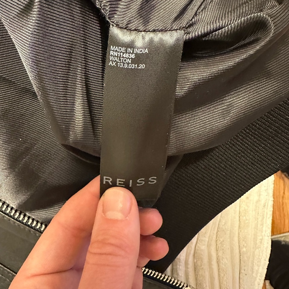 Reiss Black Leather Jacket - Picture 7 of 7